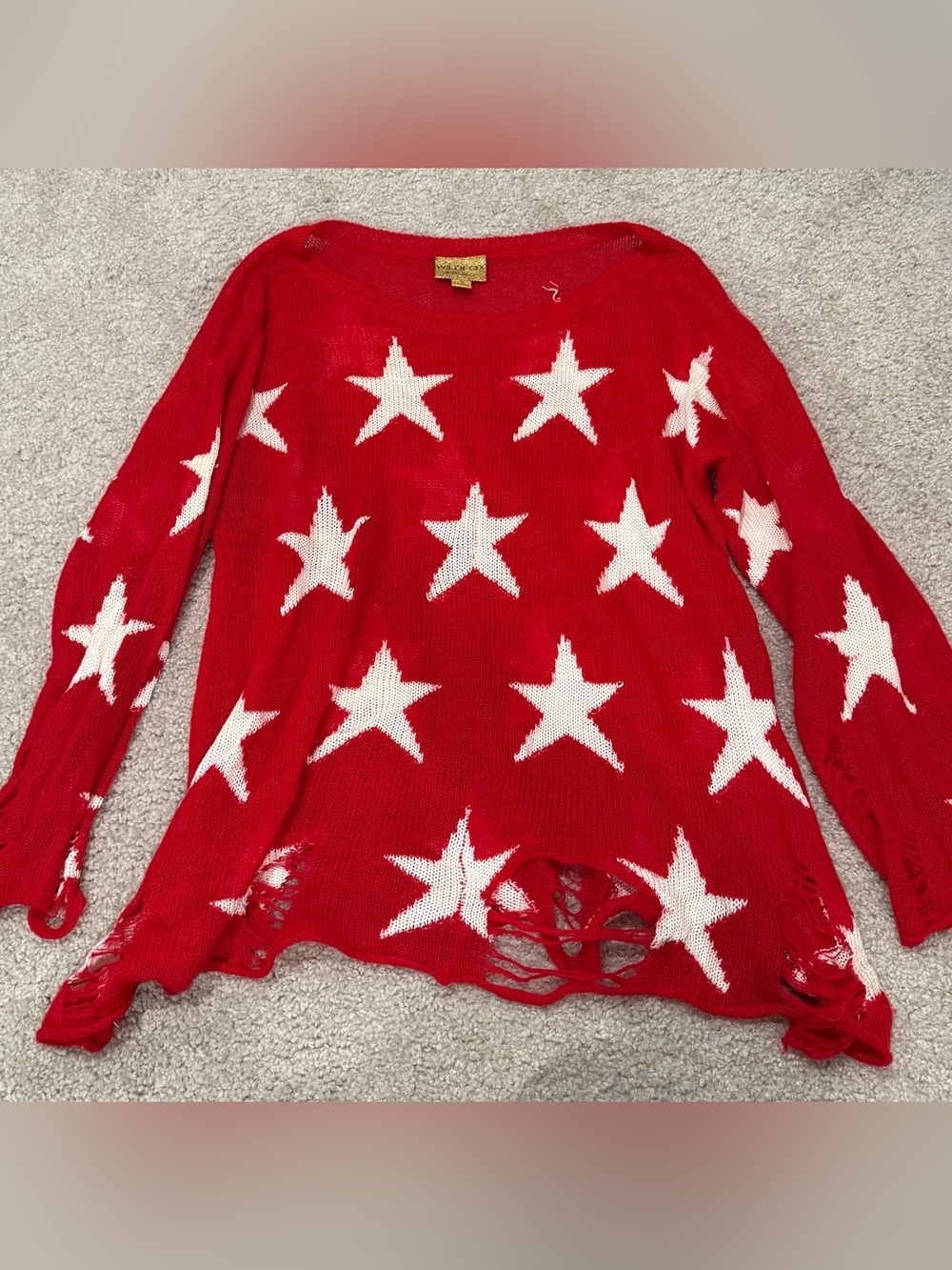 Wildfox Red Star Knit Sweater size medium